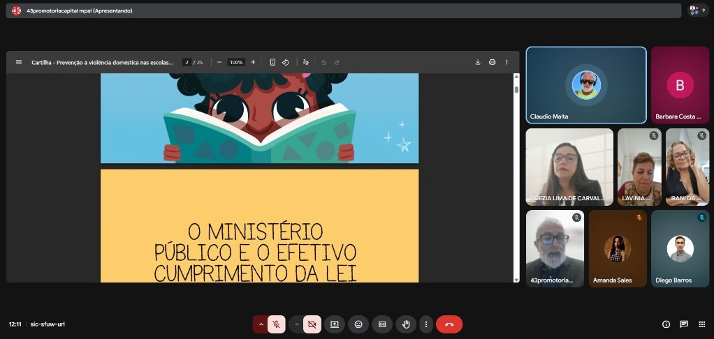 Em nova reunião, MPAL orienta escolas de Maceió sobre Plano de Ação para abordagem da prevenção à violência doméstica e familiar