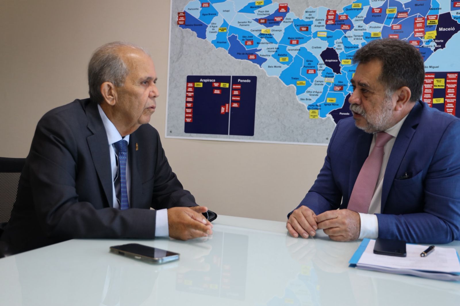 Chefia do MPAL recebe corregedor do Tribunal de Justiça e reforça compromisso de otimizar distribuição de promotores nas comarcas